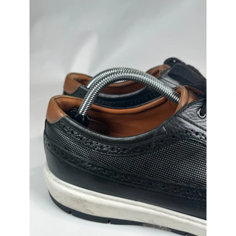 Johnston & Murphy Mens Elliston Derby Dress Shoes Black Leather‎ Wingtip 10M